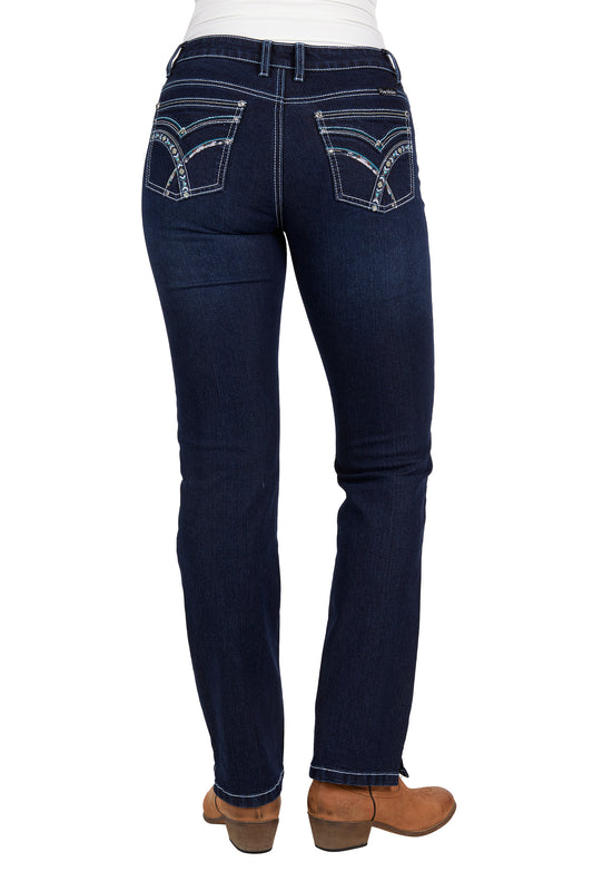 Pure Western Womens Oda Straight Leg Jeans 32 Inch Leg