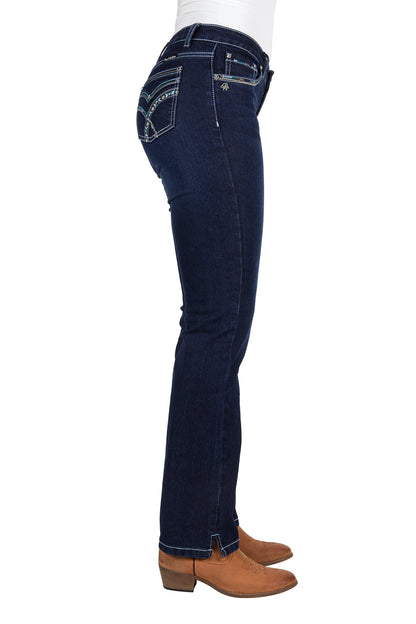 Pure Western Womens Oda Straight Leg Jeans 32 Inch Leg