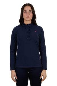 Thomas Cook Womens Frill Neck Long Sleeve Polo