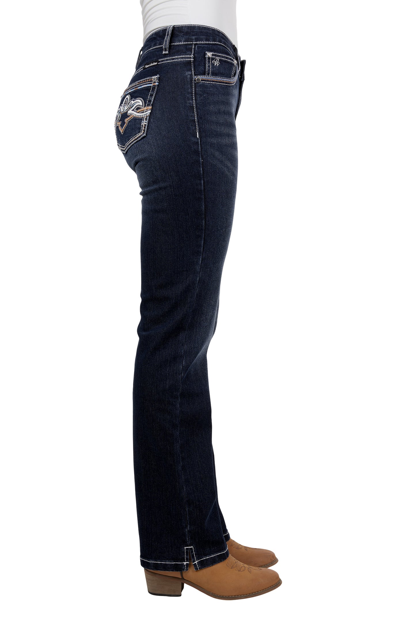 Pure Western Womens Mia Straight Leg Jeans 32 Inch Leg