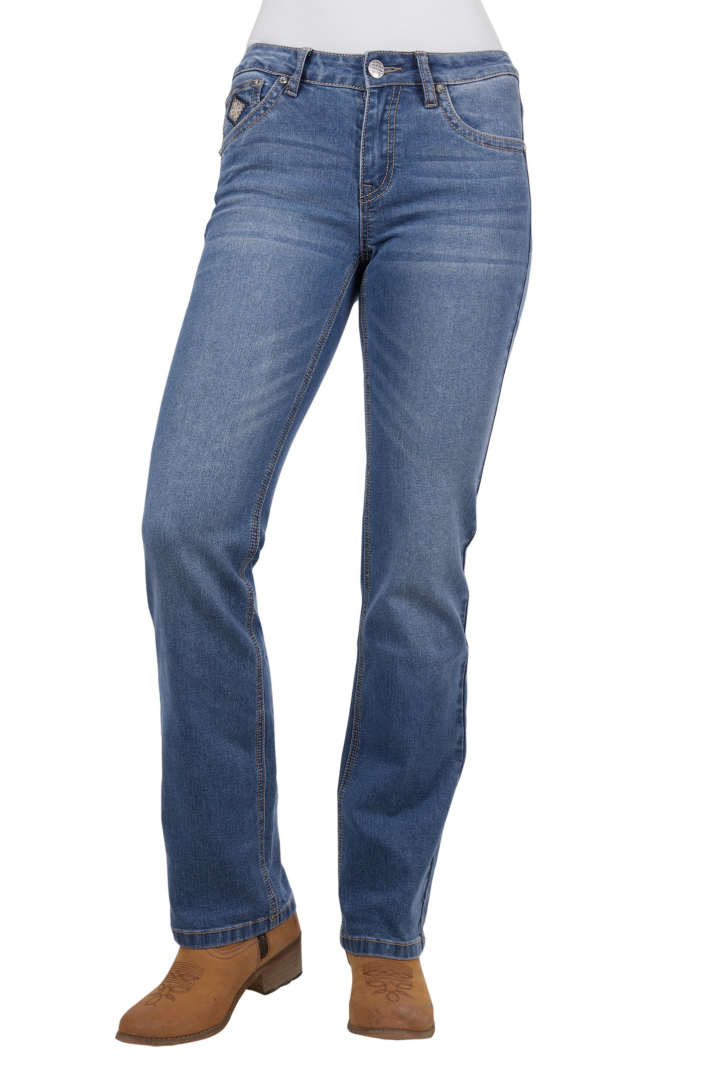 Pure Western Womens Gia Hi Rise Bootcut Jeans 34 Inch Leg