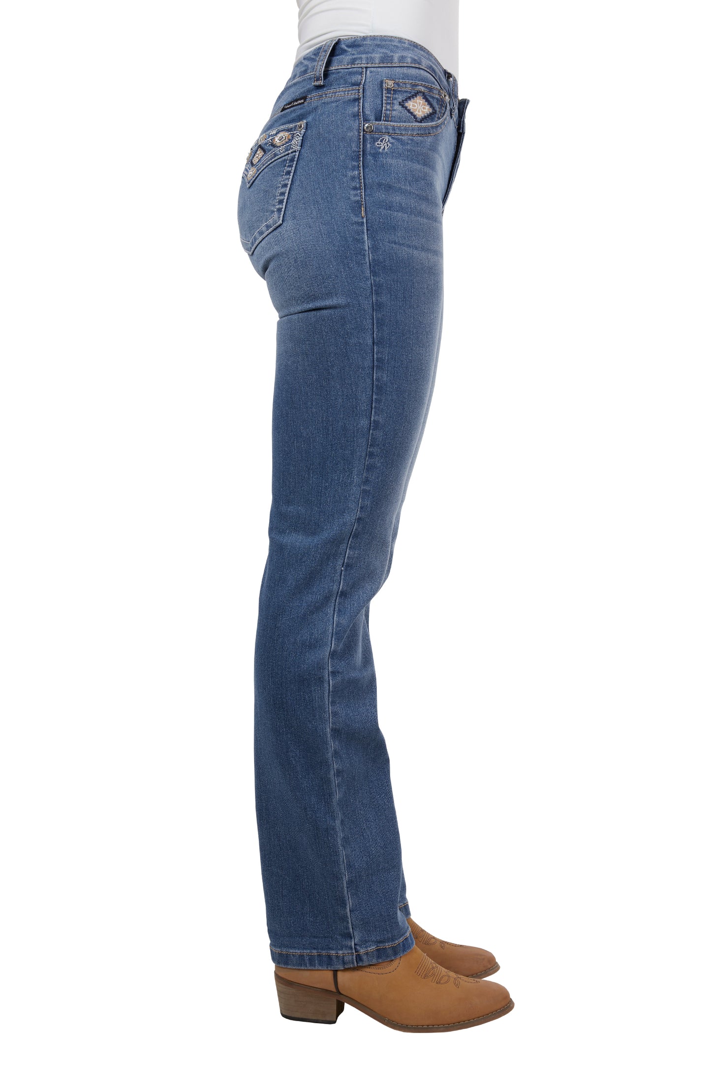 Pure Western Womens Gia Hi Rise Bootcut Jeans 34 Inch Leg