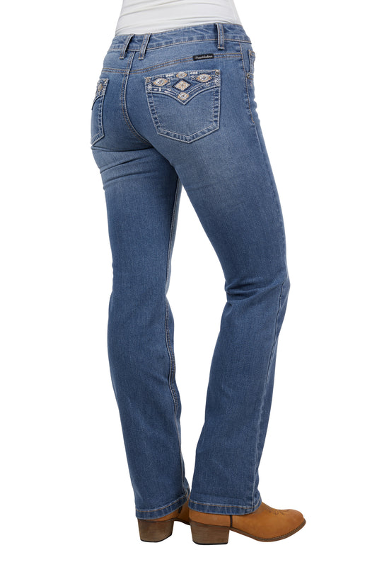 Pure Western Womens Gia Hi Rise Bootcut Jeans 34 Inch Leg