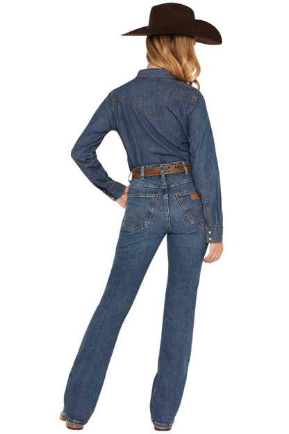 Wrangler Womens Rodeo High Rise Boot Cut 36 Inch Leg Jeans