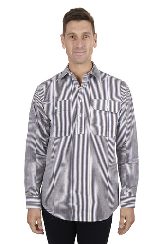 Hard Slog Mens Cane Half Placket Long Sleeve Shirt