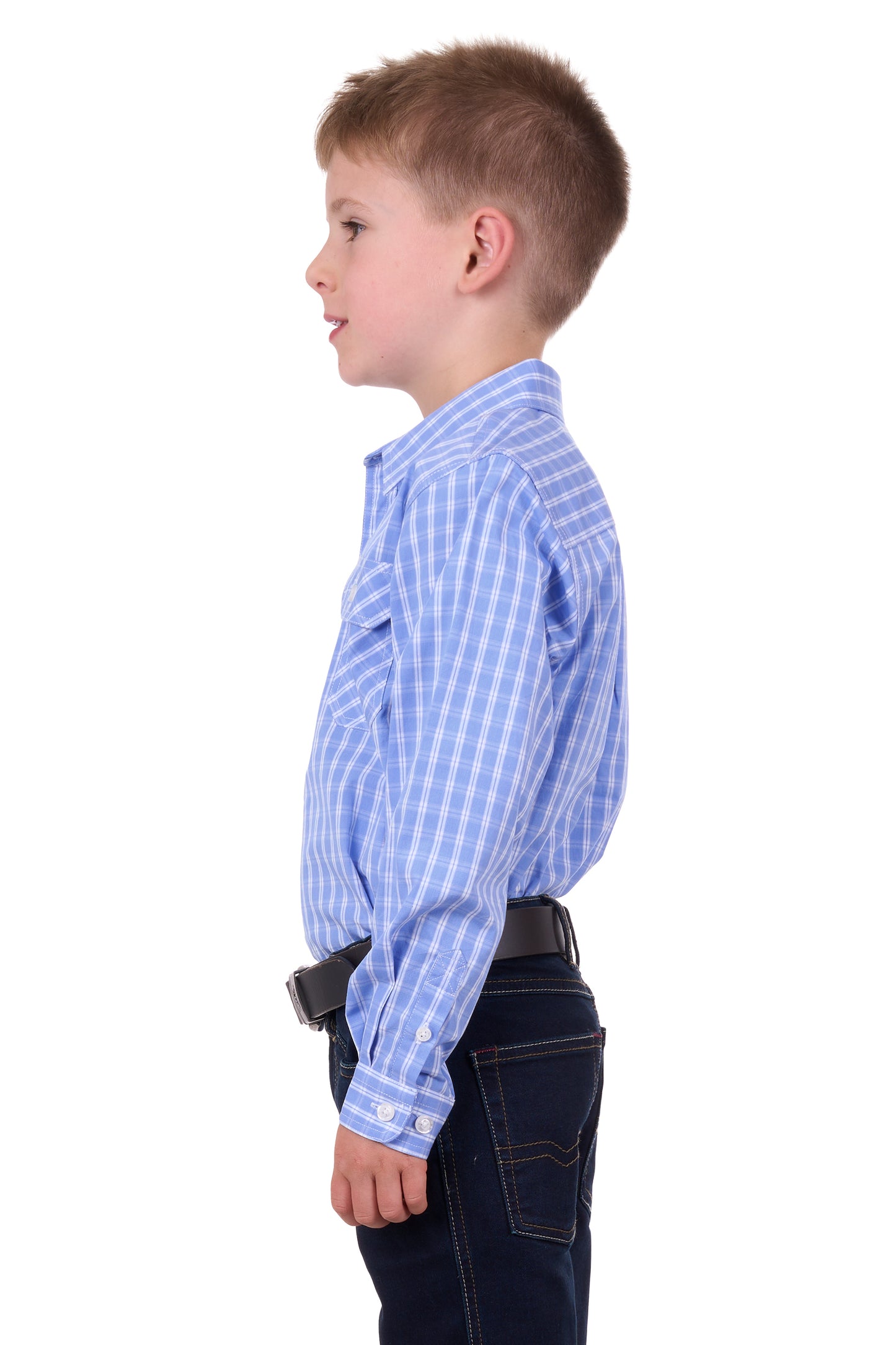 Hard Slog Kids Ron Half Placket Long Sleeve Country Shirt