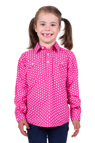 Hard Slog Kids Kelly Half Placket Long Sleeve Shirt