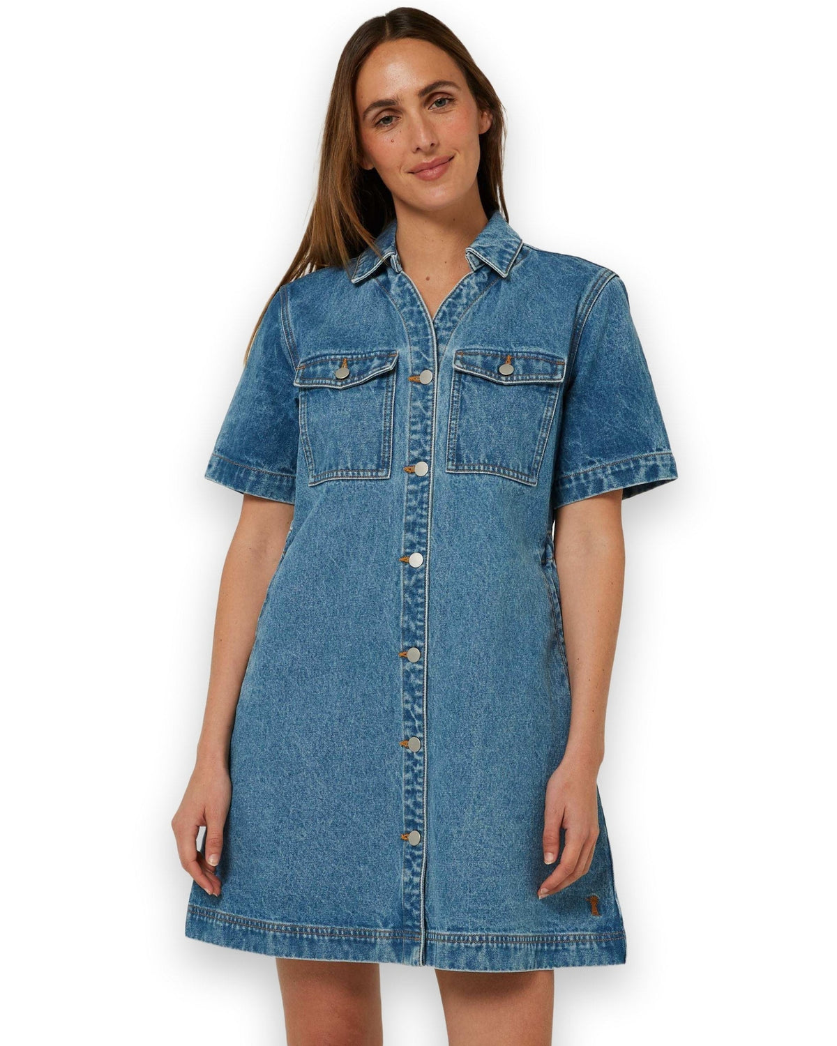 Pilbara Womens Josie Short Sleeve Denim Dress
