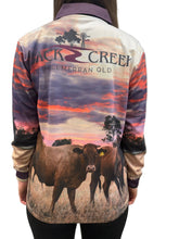 Load image into Gallery viewer, Back Creek Adult Cattle Sunset Fishing Shirt