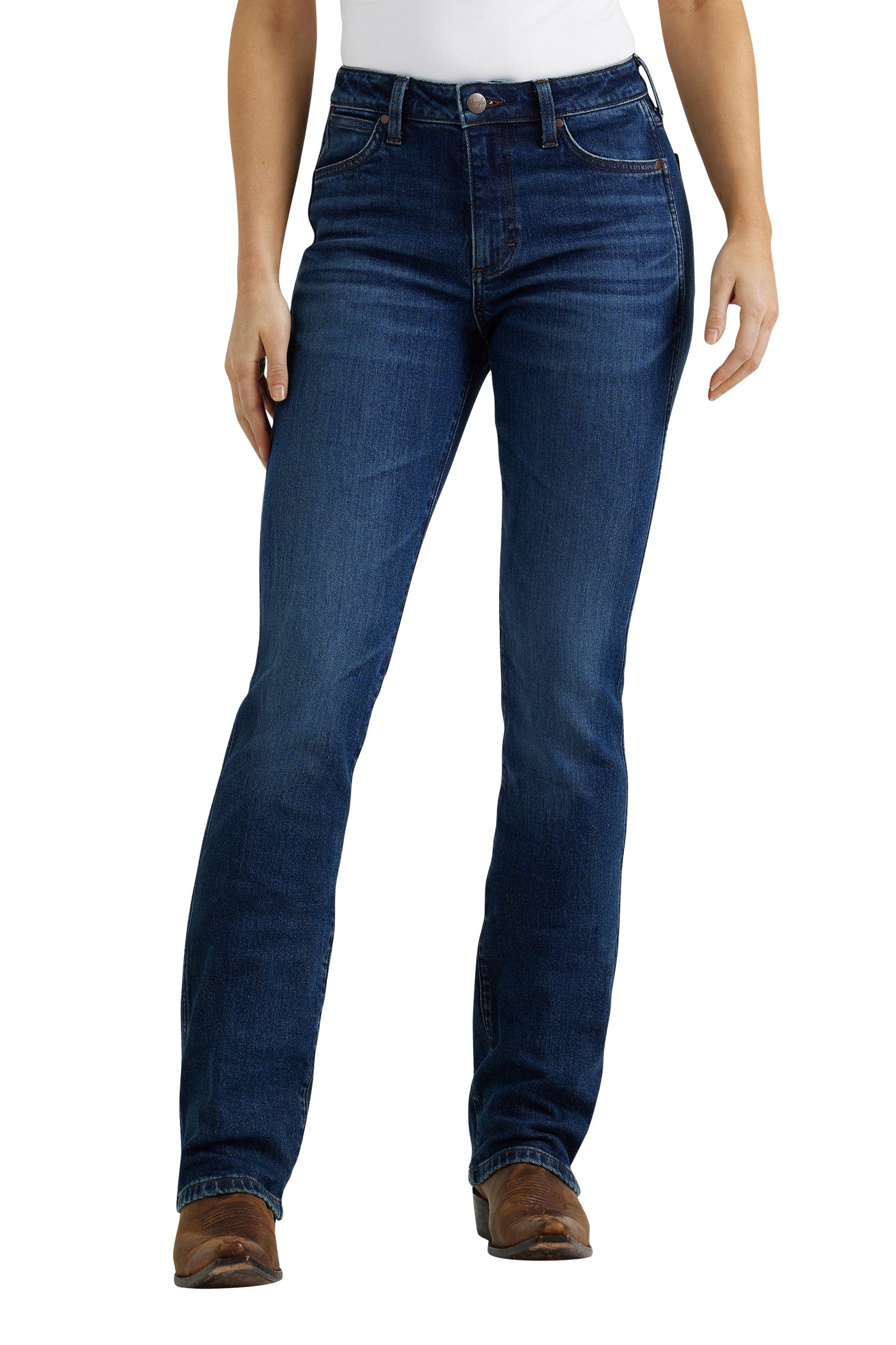 Wrangler Womens Hi Rise Retro Bootcut Jeans 32 Inch Leg