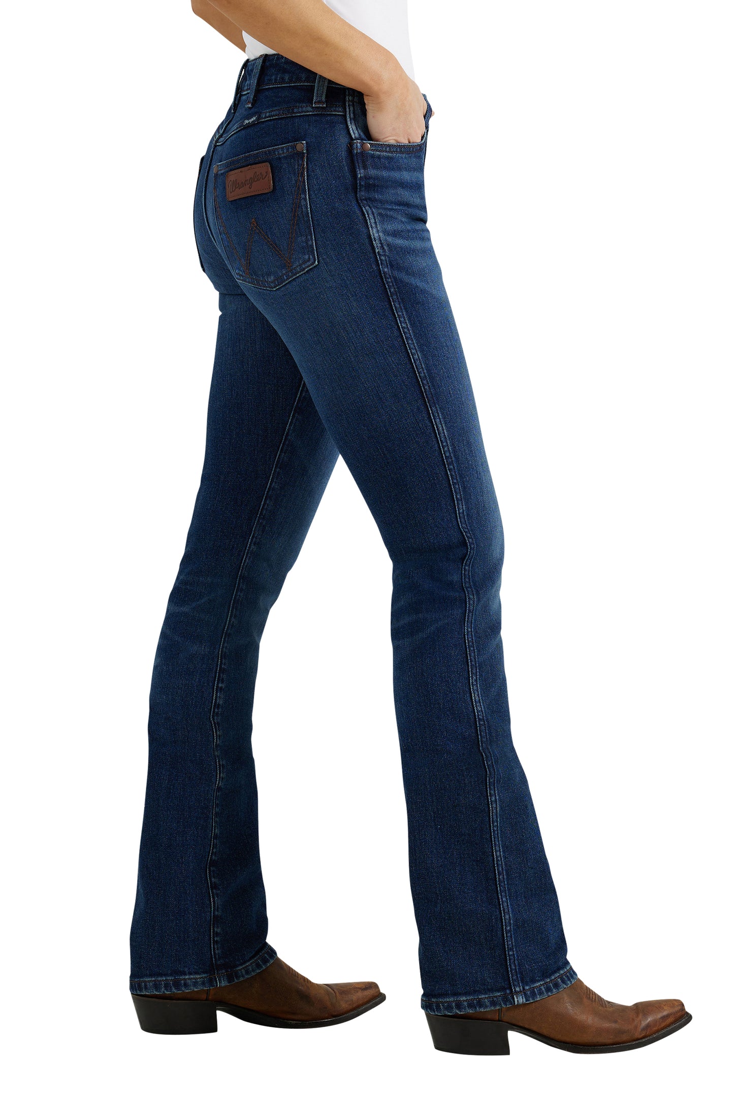 Wrangler Womens Hi Rise Retro Bootcut Jeans 32 Inch Leg