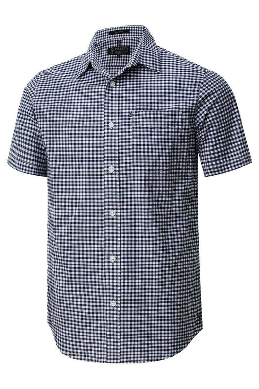 Pilbara Mens Short Sleeve Gingham Shirt