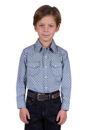 Pure Western Boys Mark Long Sleeve Shirt