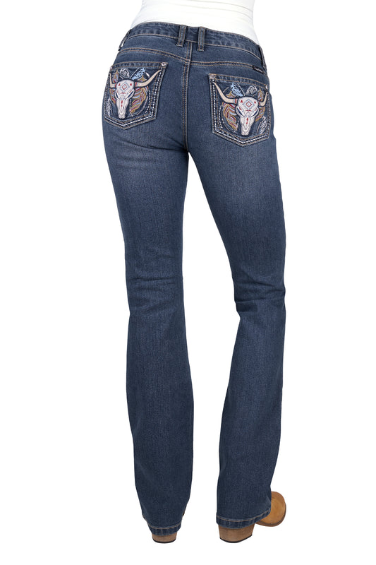 Pure Western Womens Bec Bootcut Jeans 34 Inch Leg