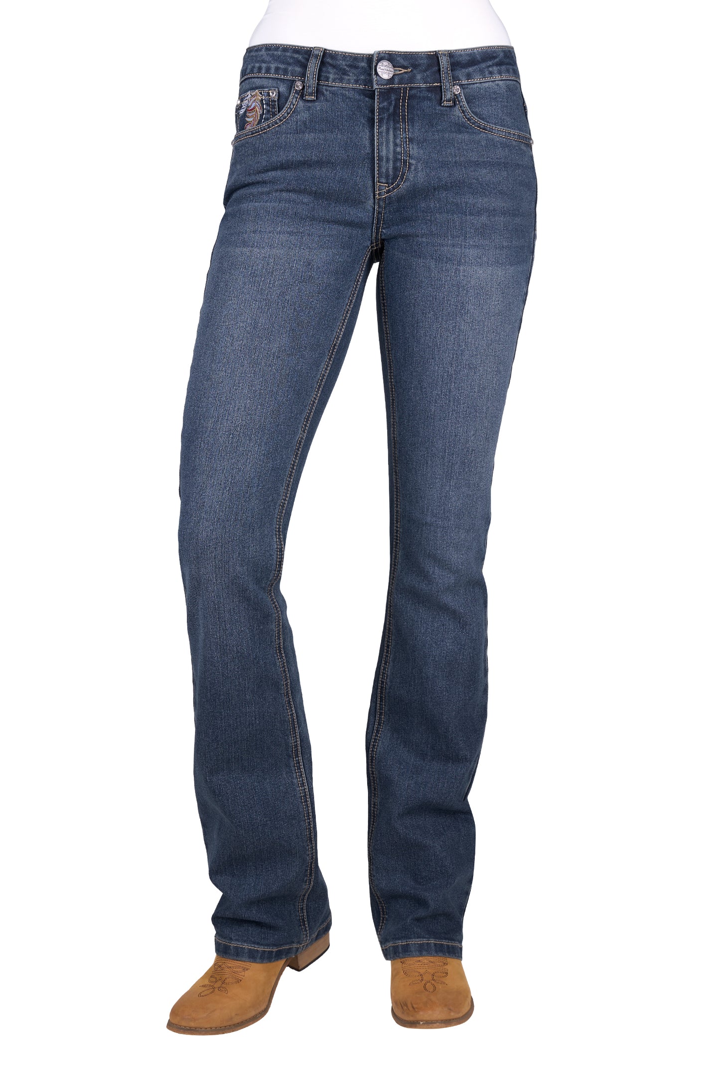 Pure Western Womens Bec Bootcut Jeans 34 Inch Leg