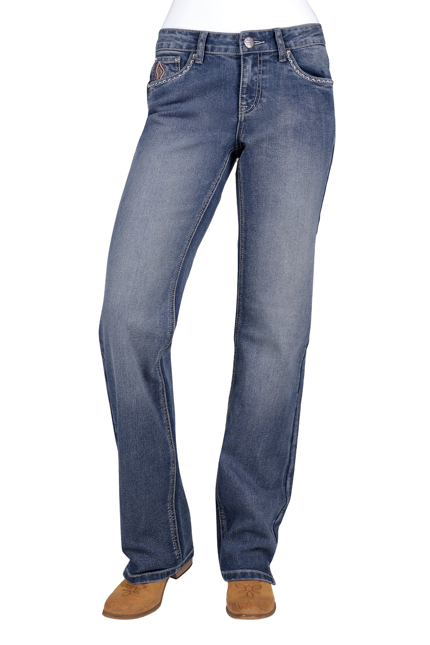 Pure Western Womens Rue Straight Jeans 34 Inch Leg
