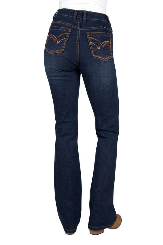Pure Western Womens Sam Hi Rise Bootcut Jeans 34 Inch Leg