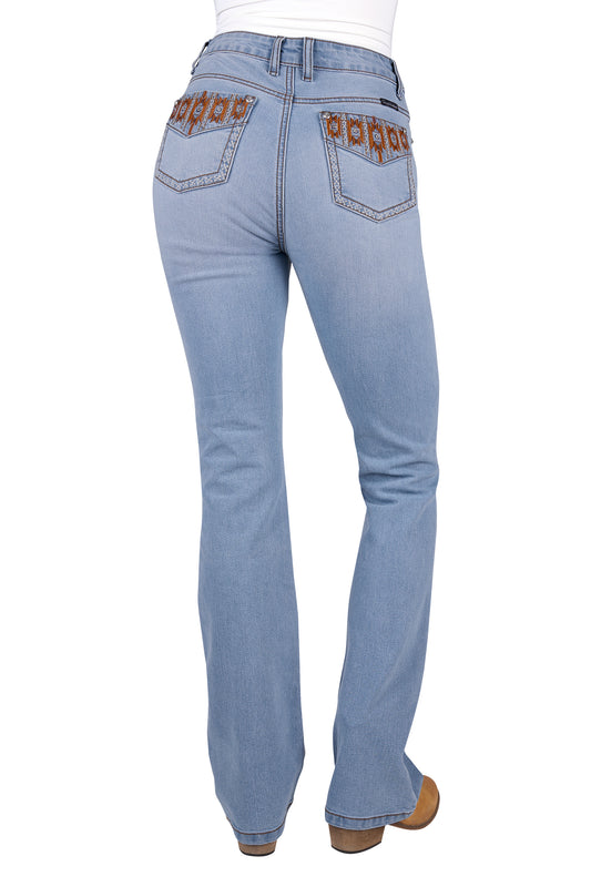 Pure Western Womens Liz Hi Rise Bootcut Jeans 34 Inch Leg