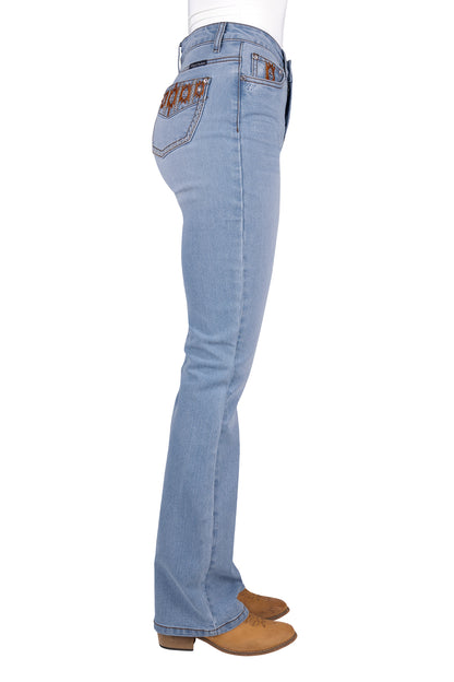 Pure Western Womens Liz Hi Rise Bootcut Jeans 34 Inch Leg