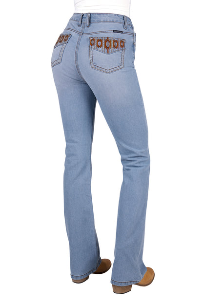 Pure Western Womens Liz Hi Rise Bootcut Jeans 34 Inch Leg