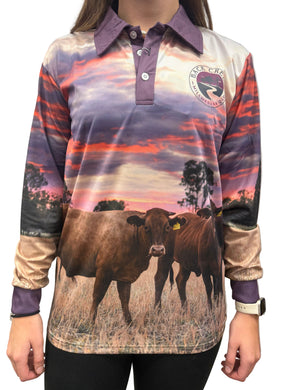 Back Creek Adult Cattle Sunset Fishing Shirt