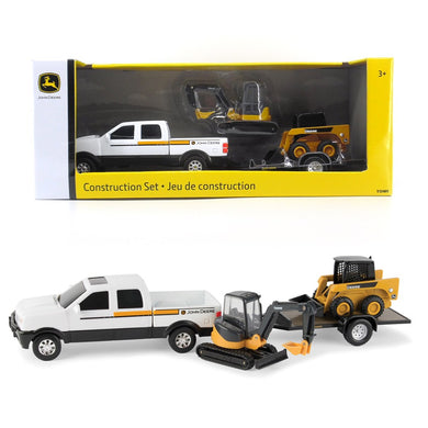 John Deere 20cm Construction Vehicle Set with Trailer Toy
