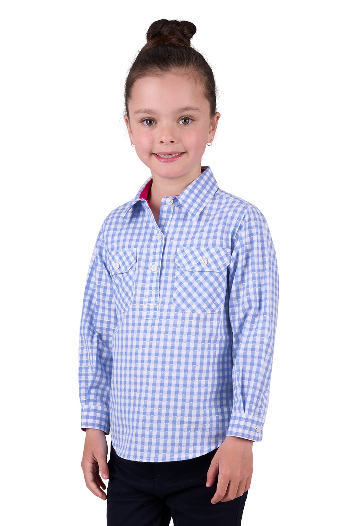 Hard Slog Kids Rux 1/2 Placket Long Sleeve Country Shirt