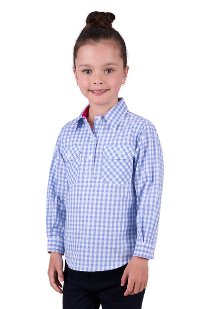 Hard Slog Kids Rux 1/2 Placket Long Sleeve Country Shirt
