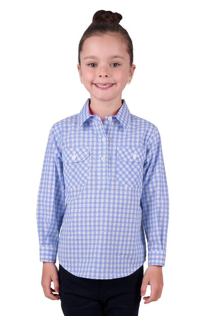Hard Slog Kids Rux 1/2 Placket Long Sleeve Country Shirt