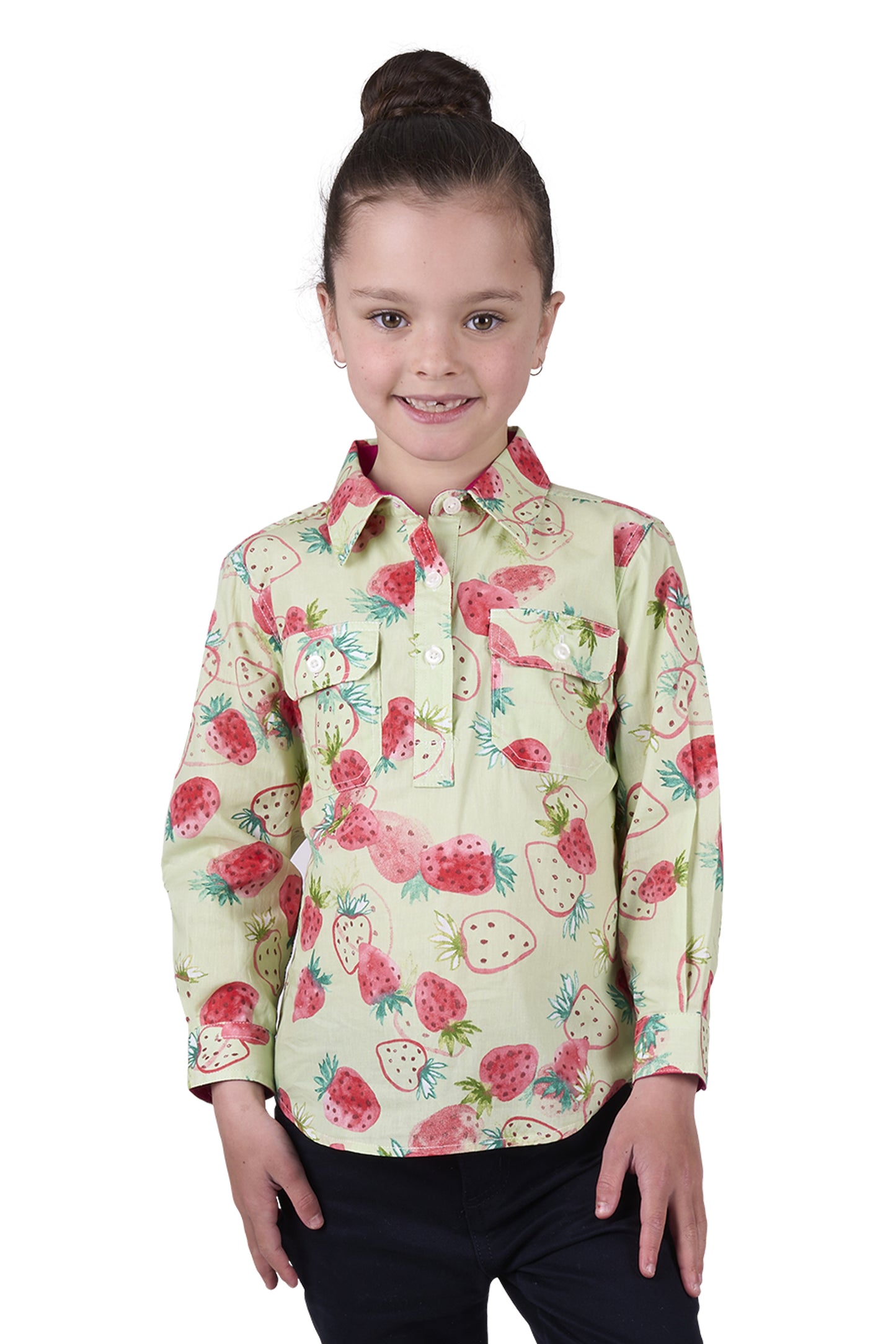 Hard Slog Kids Kimmy 1/2 Placket Long Sleeve Country Shirt