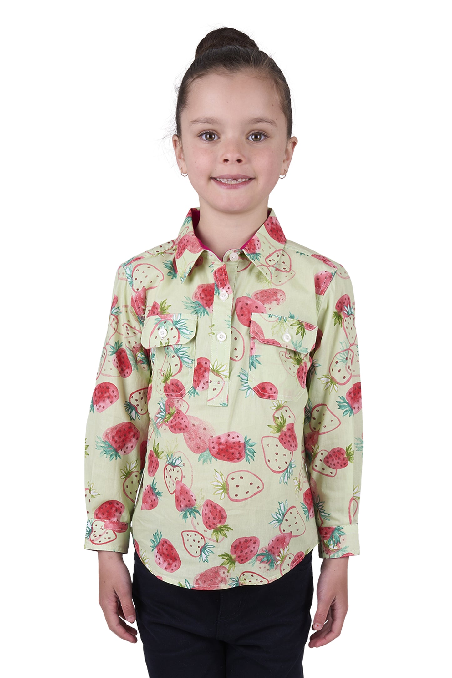Hard Slog Kids Kimmy 1/2 Placket Long Sleeve Country Shirt