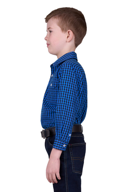Hard Slog Kids Astell 1/2 Placket Long Sleeve Country Shirt