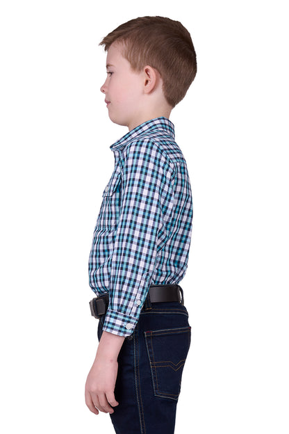 Hard Slog Kids Rui 1/2 Placket Long Sleeve Country Shirt