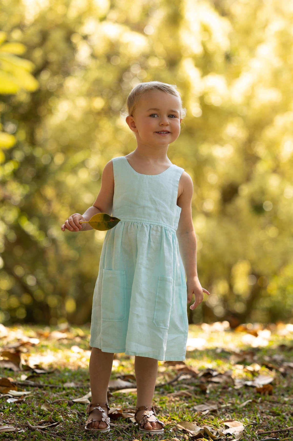 Pilbara Zoe Girls Linen Sun Dress