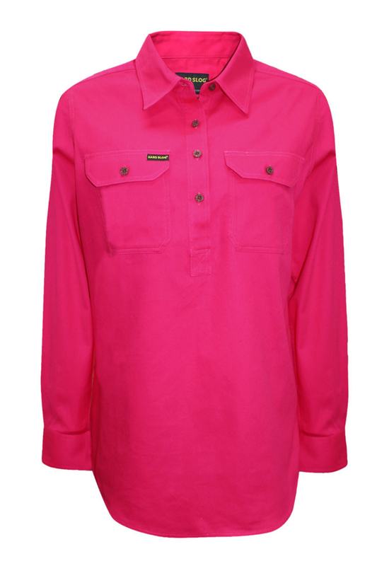 Hard Slog Womens Half Placket Light Cotton Country Work Shirt