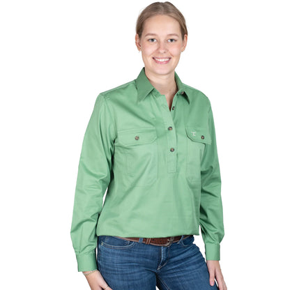 Just Country Womens Jahna Half Button Country Workshirt