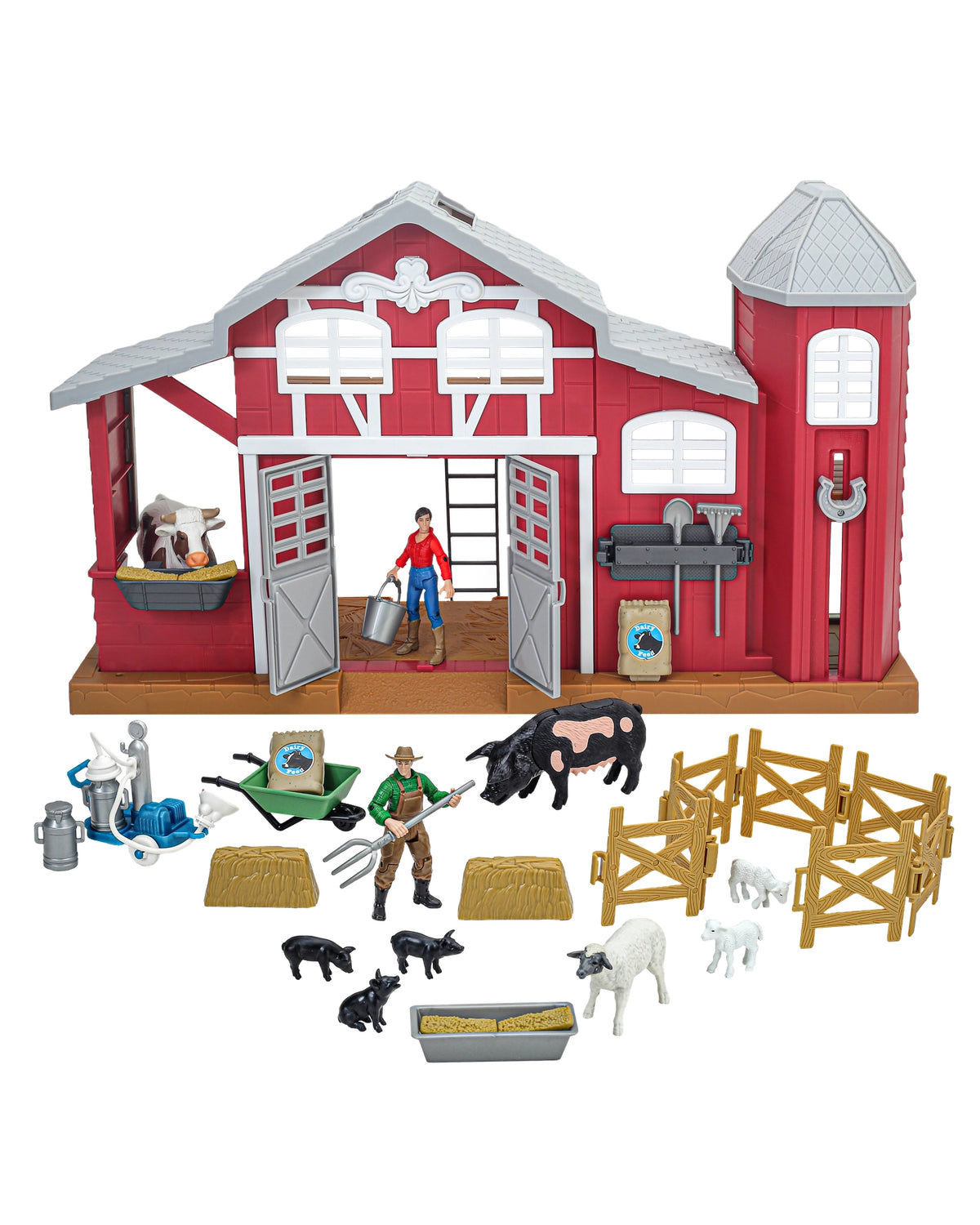 Big Country Toys 38 Piece Dairy Barn Playset