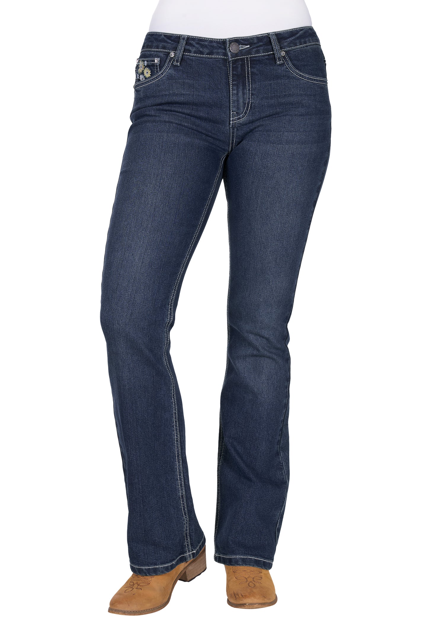 Pure Western Womens Jay Boot Cut Jeans 32 Inch Leg