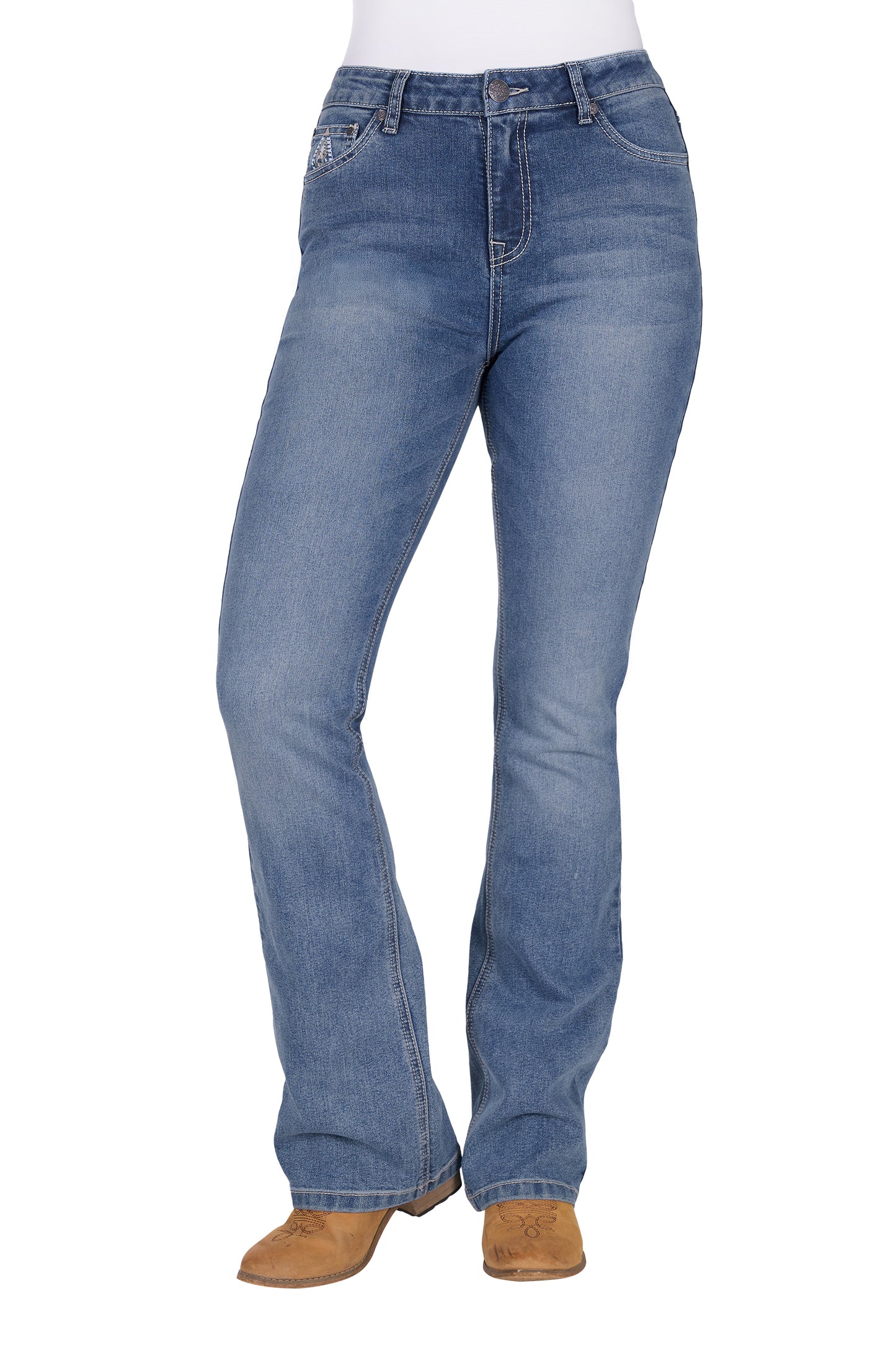 Pure Western Womens Pam Hi Rise Boot Cut Jeans 32 Inch Leg