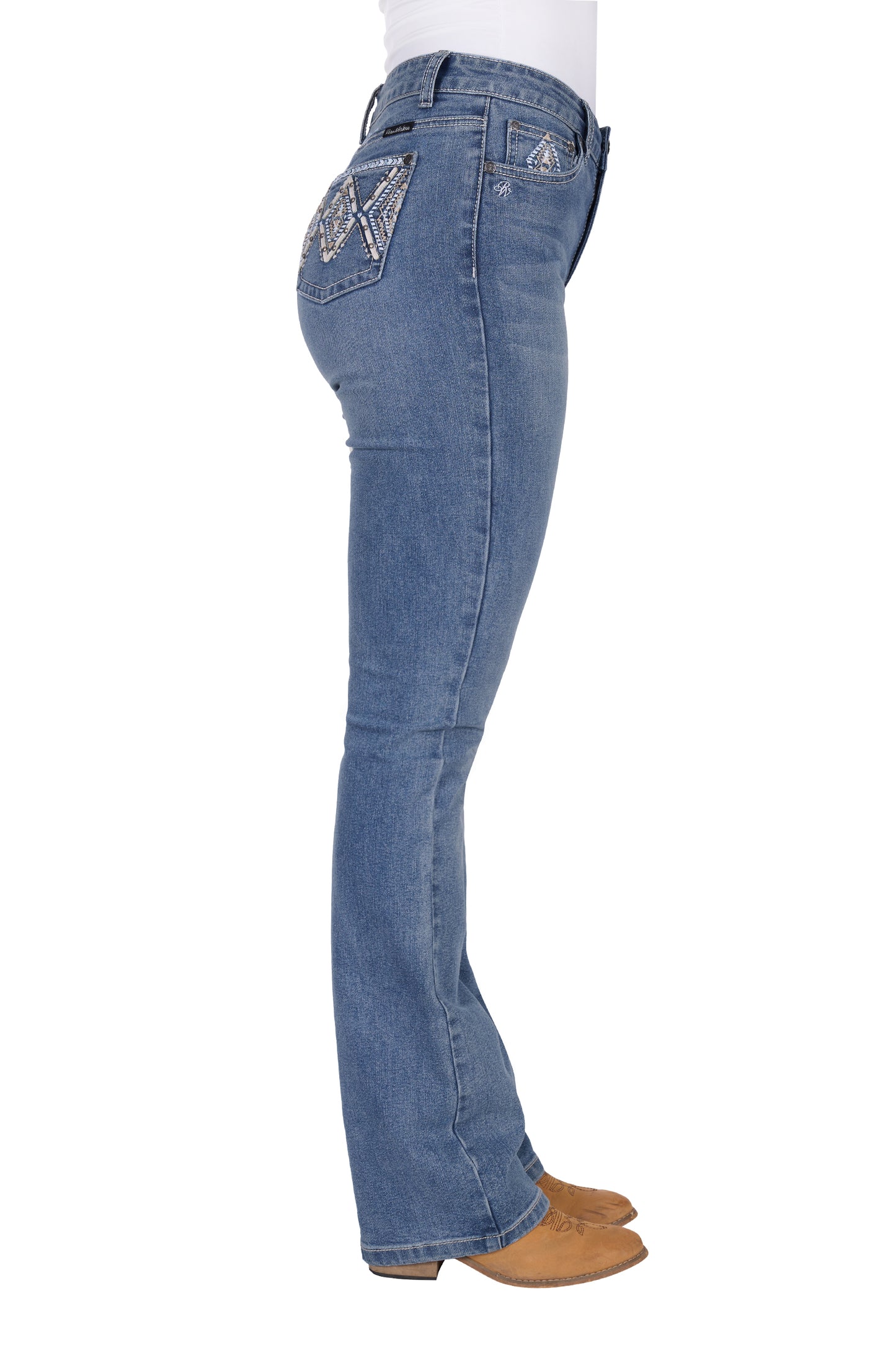 Pure Western Womens Pam Hi Rise Boot Cut Jeans 32 Inch Leg
