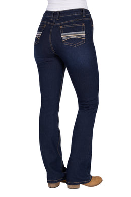 Pure Western Womens Ida Hi Rise Boot Cut Jeans 34 Inch Leg
