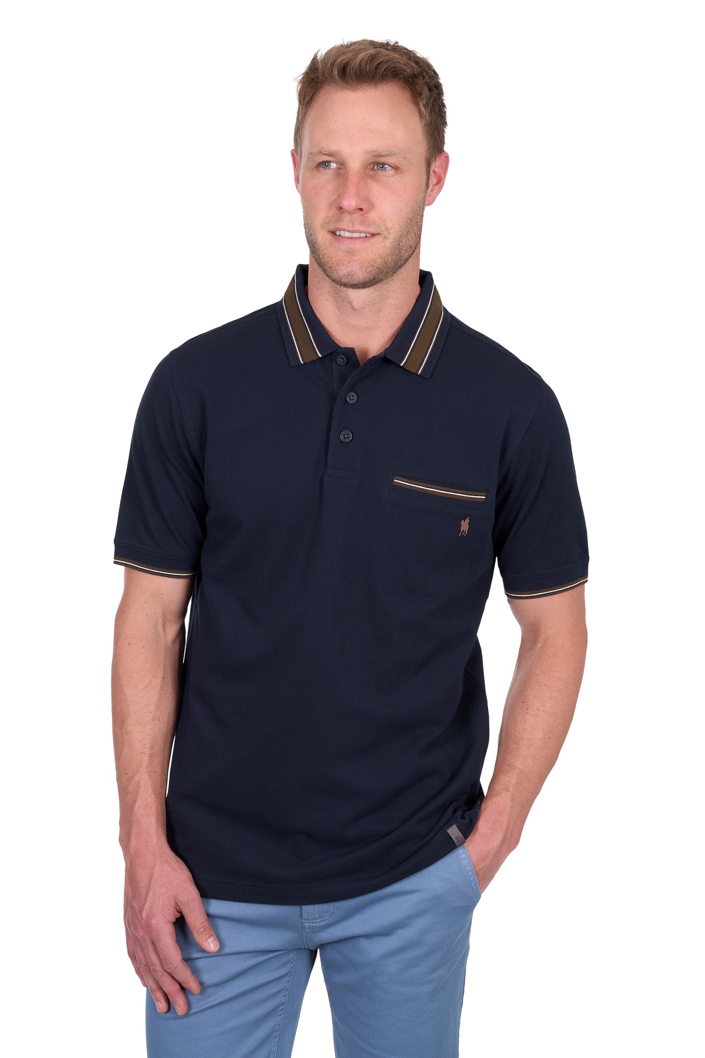Thomas Cook Mens Ben Tailored 1 Pocket Short Sleeve Polo