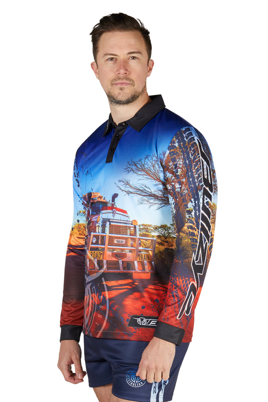 Bullzye Mens Road Train Long Sleeve Fishing Shirt