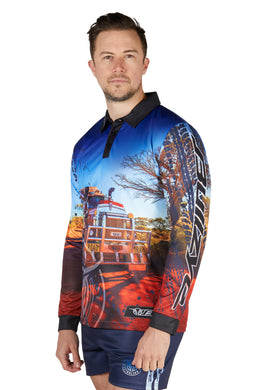 Bullzye Mens Road Train Long Sleeve Fishing Shirt