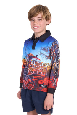 Bullzye Boy Road Train Long Sleeve Fishing Shirt