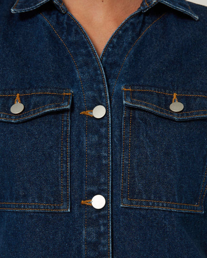 Pilbara Womens Josie Short Sleeve Denim Dress