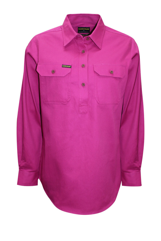 Hard Slog Womens Half Placket Light Cotton Country Work Shirt