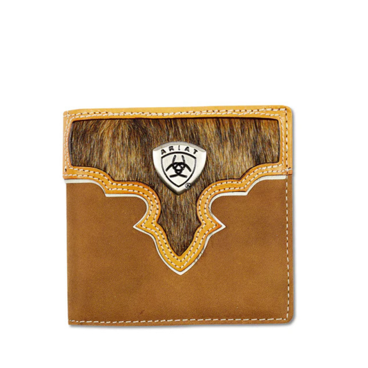 Ariat Mens Bi-Fold Wallet Two Toned Hair On