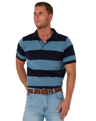 Pilbara Mens Yarn Dyed Striped Pocket Polo