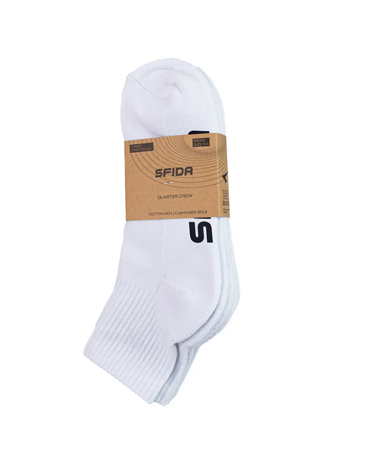 Sfida Kids Quarter Crew Socks 3 Pair Pack